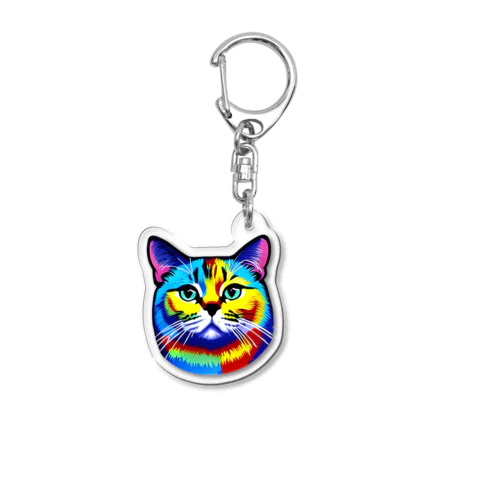 虹色猫 Acrylic Key Chain