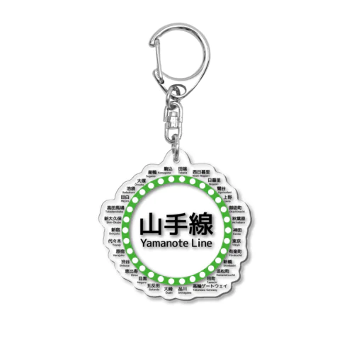 JR山手線路線図 Acrylic Key Chain