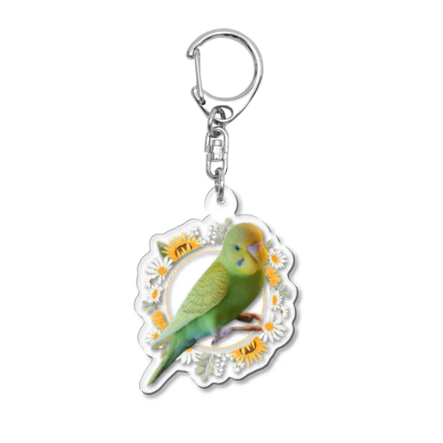 セキセイインコこつぶちゃんシリーズ Acrylic Key Chain