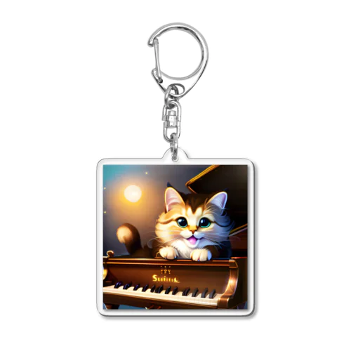 子猫ピアニスト-1 Acrylic Key Chain