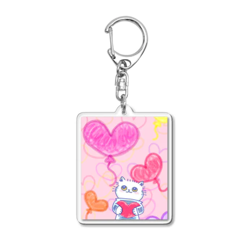 しあわせいっぱいねこーとさん Acrylic Key Chain