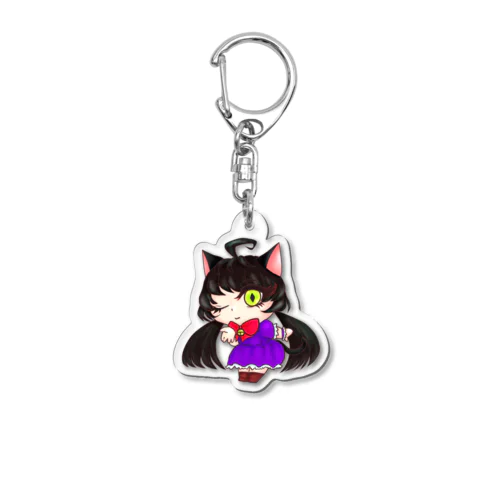 黒猫のziziちゃん＊ひとのこのすがた Acrylic Key Chain