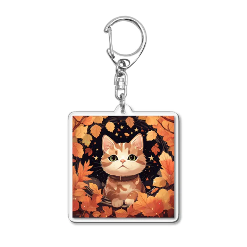 🍁 宇宙猫の秋イラストグッズ 🍁 Acrylic Key Chain