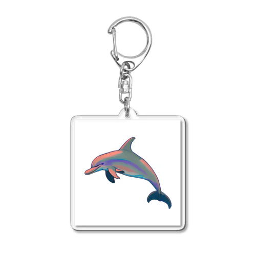 虹色イルカ Acrylic Key Chain