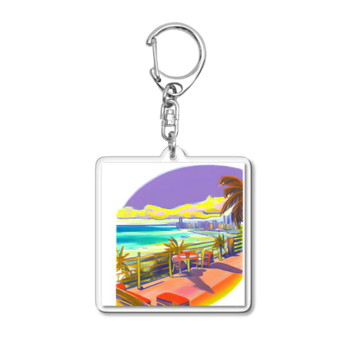 夕焼けの海岸 Acrylic Key Chain