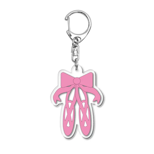 ピンクのバレエシューズ Acrylic Key Chain