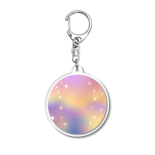 パステルカラーの夜空に浮かぶ星たち！遅すぎることはない！ Acrylic Key Chain