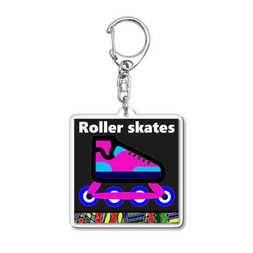 Roller skates；ローラースケート アクリルキーホルダー