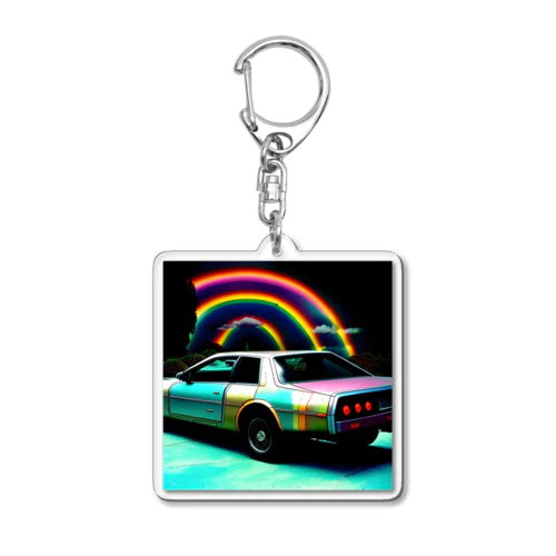 虹色の車 Acrylic Key Chain