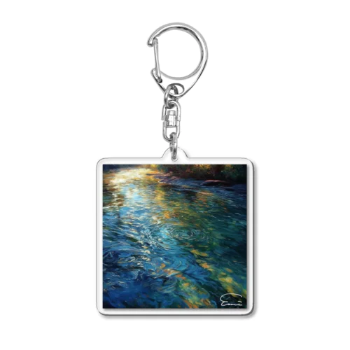 River surface at dusk　～夕暮れの川面～ Acrylic Key Chain