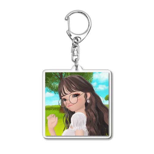 眼鏡女子 Acrylic Key Chain