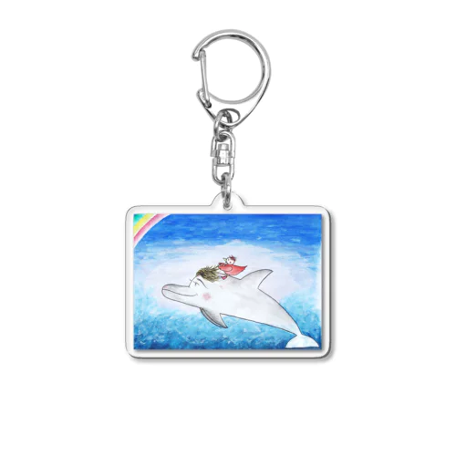 ファンタジー物語ピピのつばさ　(ピピとしろイルカ・イザベルのおはなし) Acrylic Key Chain