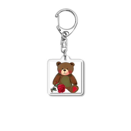熊とバラ Acrylic Key Chain