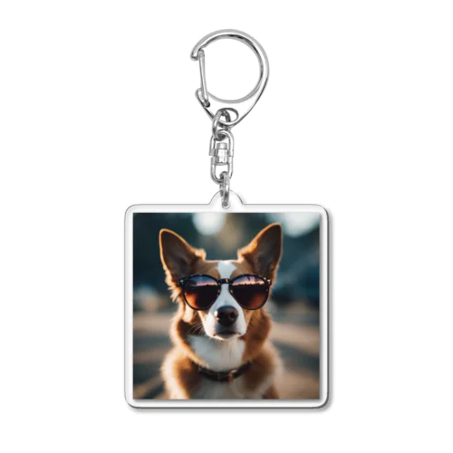 サングラスをかけたクールな犬 Acrylic Key Chain