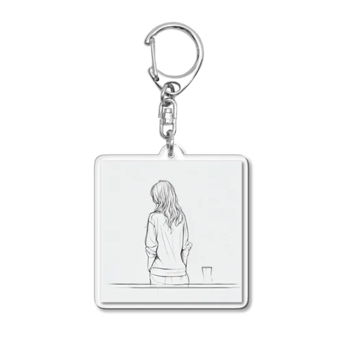 シンプルライフ　ー休憩中の女性ー Acrylic Key Chain