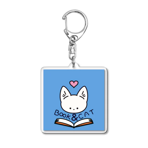 BOOK & CAT アイコンキーホルダー Acrylic Key Chain