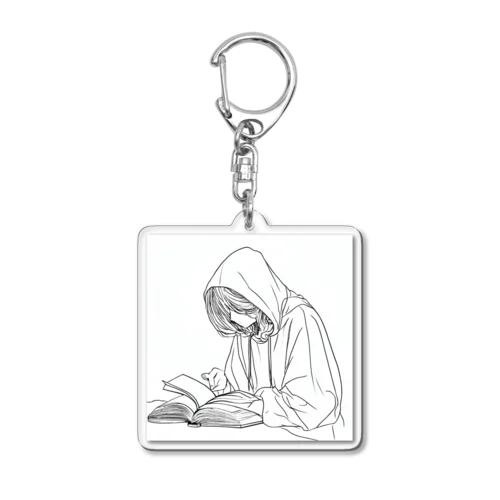 シンプルライフ　ー読書をする人ー Acrylic Key Chain