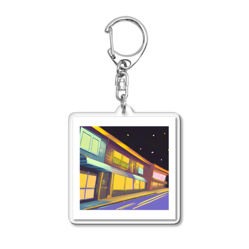 風情溢れる街並み Acrylic Key Chain