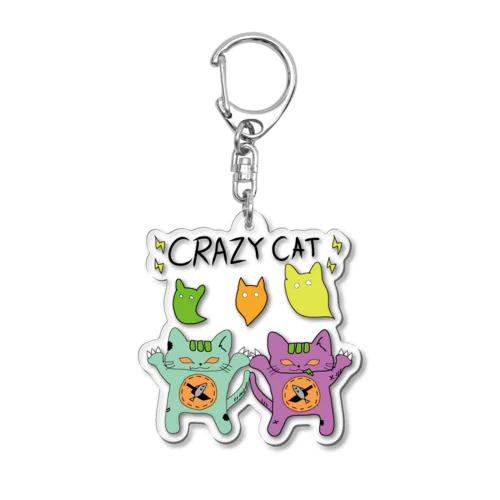 CRAZY CAT🐾 Acrylic Key Chain