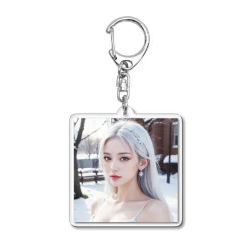 日本の冬・山奥に住む女性 Acrylic Key Chain