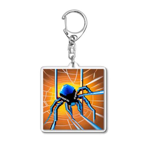 ドット絵　クモ　スパイダー　ピクセル画像 Acrylic Key Chain