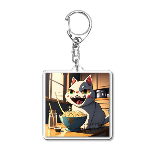 ラーメン大好き猫 Acrylic Key Chain