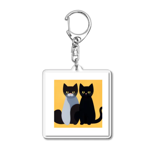 可愛い2匹の猫（日常） Acrylic Key Chain