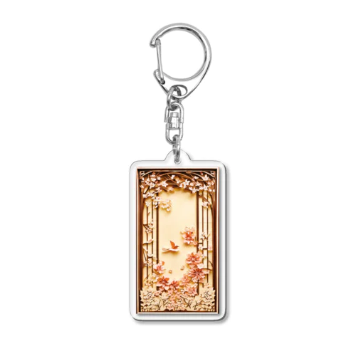 ペーパークラフト風 水彩画「桜02」 Acrylic Key Chain