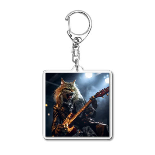 RockなCat ギターバージョン3 Acrylic Key Chain