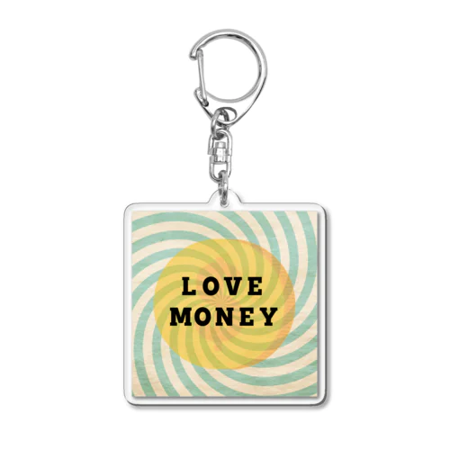 LOVE  MONEY Acrylic Key Chain