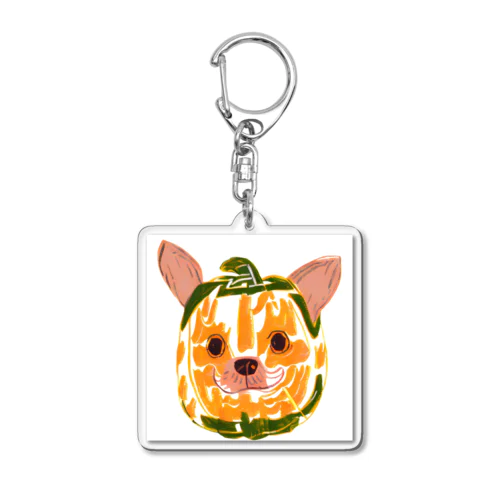 カボチャの秘密！チワワとの特別な出会い Acrylic Key Chain