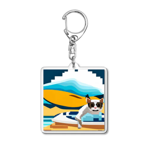 サーファー猫 Acrylic Key Chain