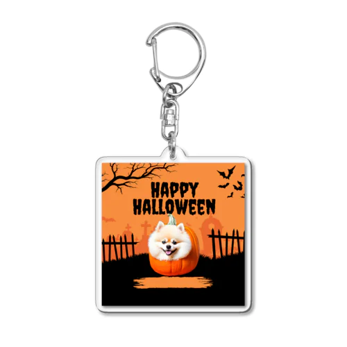 ハロウィンを楽しむ犬 Acrylic Key Chain