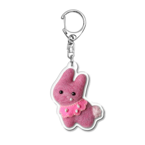 ご飯粒くっつけたうさぎ Acrylic Key Chain