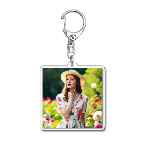 花女性の幻想 Acrylic Key Chain