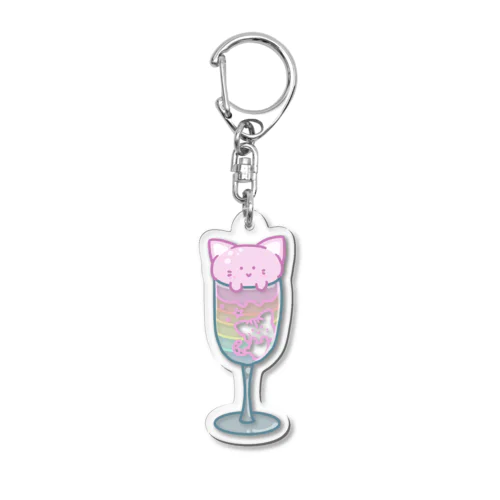 猫パフェ Acrylic Key Chain