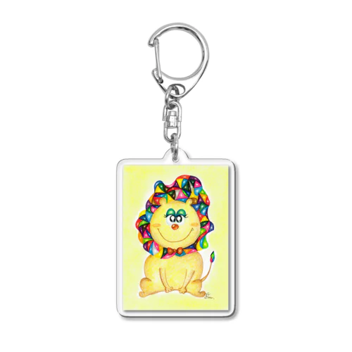 らいおんさん・赤リボン Acrylic Key Chain