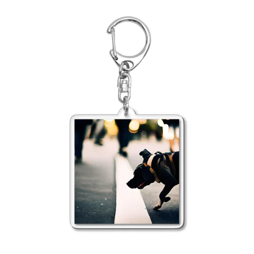 散歩中の犬のグッズ Acrylic Key Chain