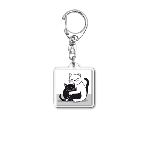 抱き合う猫 Acrylic Key Chain