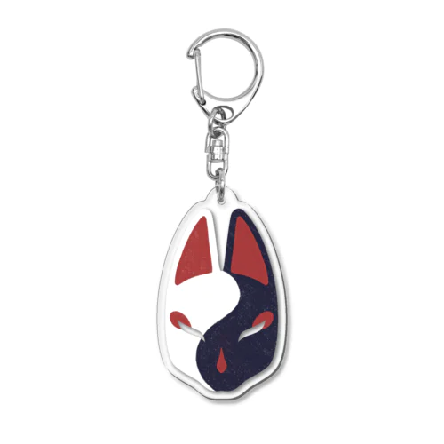 狐面 陰陽 Acrylic Key Chain