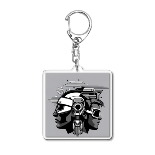 未来都市の孤独な戦士 Acrylic Key Chain