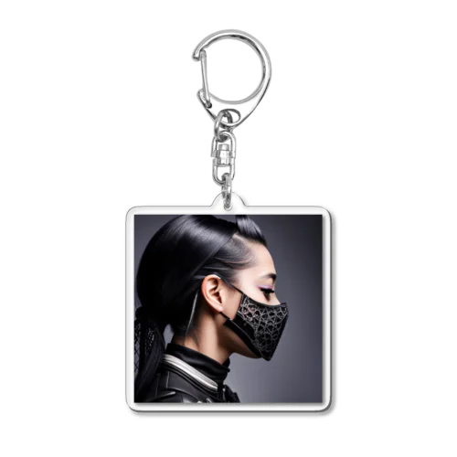 アジアンビューティーのレースヴェールポートレート Acrylic Key Chain