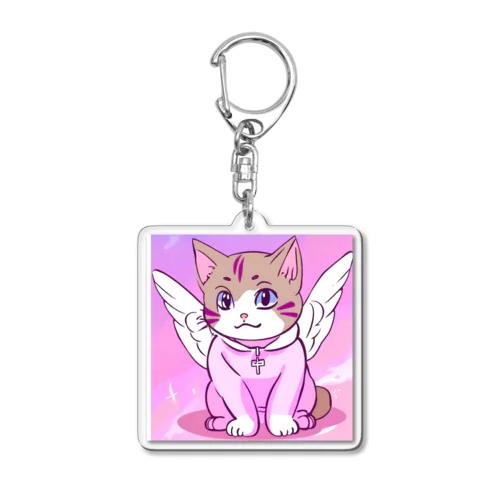 天使の猫ちゃん Acrylic Key Chain