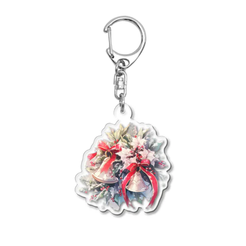 水彩画タッチの幸せな音色を奏でるクリスマスベル Acrylic Key Chain