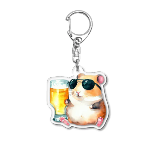 ビール好きのハムスター Acrylic Key Chain