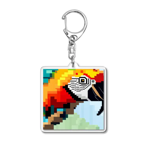 ドット絵のオウム Acrylic Key Chain