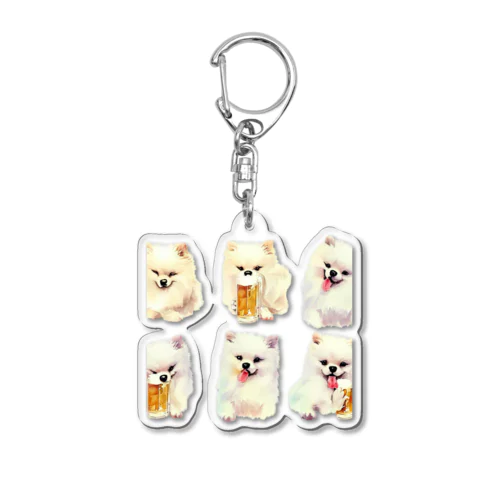 ビール好きの犬 Acrylic Key Chain