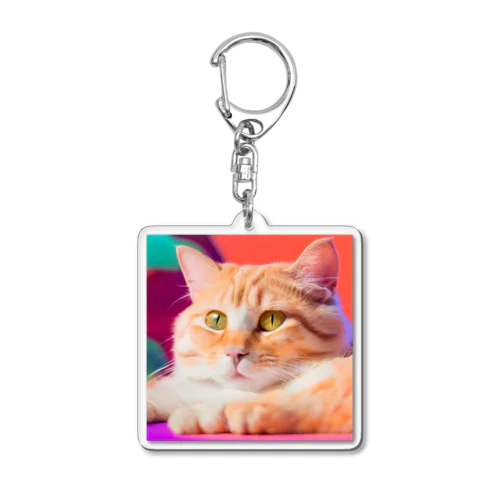 写真で一言にゃん Acrylic Key Chain