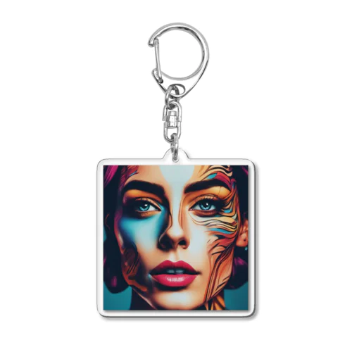 lady print Acrylic Key Chain