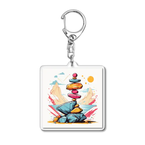 ロックバランシングアートグッズ Acrylic Key Chain